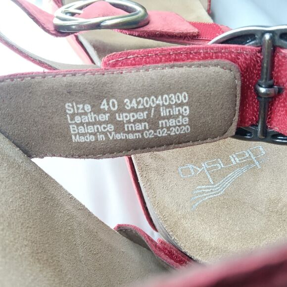 Dansko Women's Susie Red Milled Nubuck Sandal Size 40 EU | 9.5-10 US - Picture 7 of 8